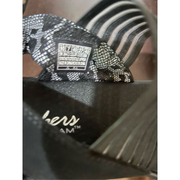 Skechers Womens Size 10 Rumblers Black Memory Foam Wedge Heel Sandals  Brand New - Picture 6 of 6